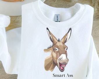 Embroidered Donkey Sweatshirt | Donkey Lover Gift