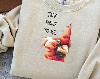 Farmhouse | Zoo Collection Crew Necks | Cardinal Silly Sweatshirt | Fully Embroidered | Animal Sayings | Made To Order | FAST Shipping!
