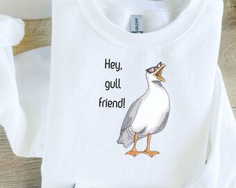Farmhouse | Zoo Collection Crew Necks | Seagull Silly Sweatshirt | Fully Embroidered | Animal Sayings | Made To Order | FAST Shipping!