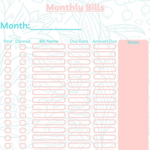 Monthly Bill Tracker