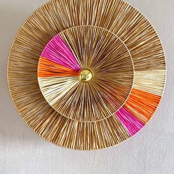 Raffia wandlamp voor woonkamer, slaapkamer, kantoor... sfeerverlichting, draagbare lamp...