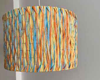 Natural raffia lampshade for suspension or lamp base, ambient lighting for bedrooms, living rooms, offices...