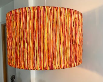 Natural raffia lampshade for suspension or lamp base, ambient lighting for bedroom, living room, office...