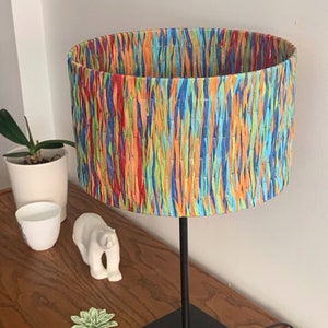 Abat-jour en raphia naturel multicolore pour suspension ou pied de lampe, luminaire chaleureux pour chambre, salon, bureau... image 5