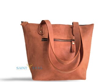 Minimalist Women's Leather Tote Bag - Handcrafted Simplicity Halloween fall gifts