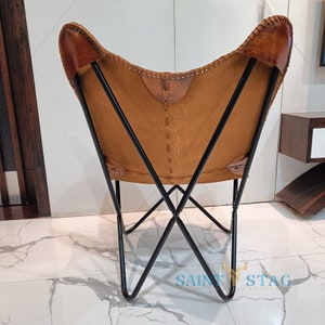 Premium Vintage leather Butterfly Chair , Leather BKF, living room luxury, Relaxing Chair, ascent chair Halloween fall gifts image 3