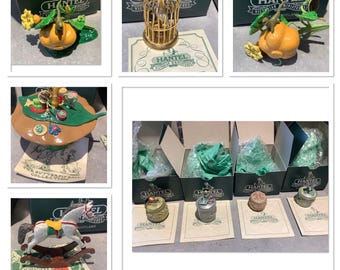 3. Hantel Pewter miniatures - Cinderella, nursery rhyme, Alice in wonderland, cats,RARE gold plaited jubilee parrot cage etc