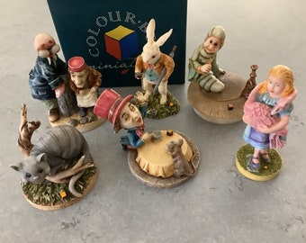 Rare Colourbox Alice in wonderland miniature resin figures