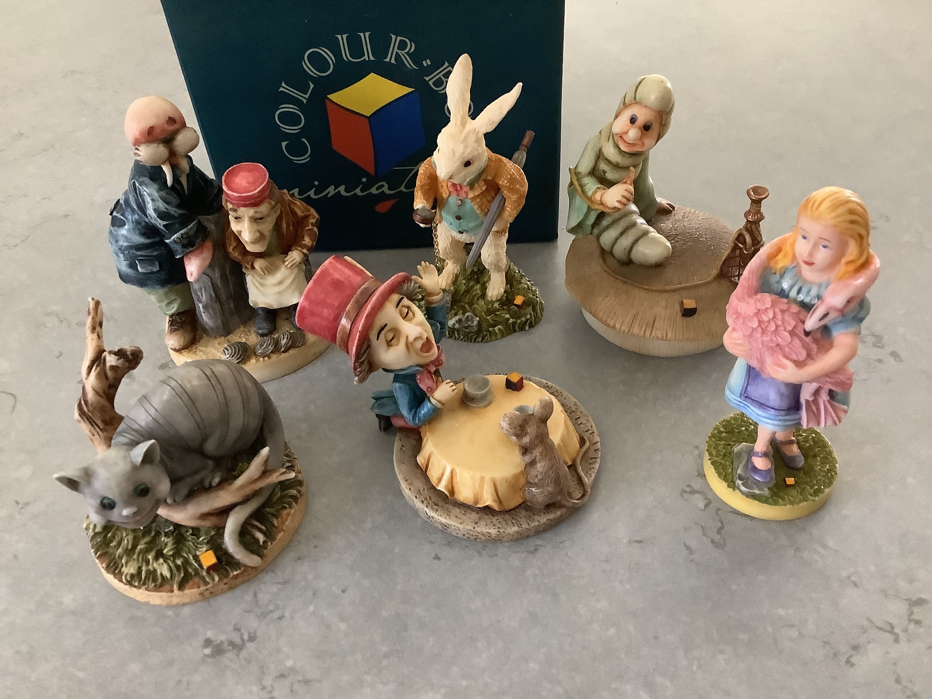 Rare Colourbox Alice in Wonderland Miniature Resin Figures 