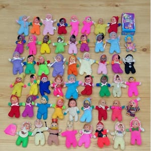 MMB2. - Vintage Matchbox muñecas de frijol bebé Fiammiferini, BabyWilliam, Zoo baby, Nice babies, Pierino, Disney, Tanya, payaso, galoob 1970s 1980s