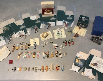 7. Hantel Pewter miniature vintage figures, handmade and handpainted, bears, Alice in wonderland, Cinderella, nursery rhyme characters etc.