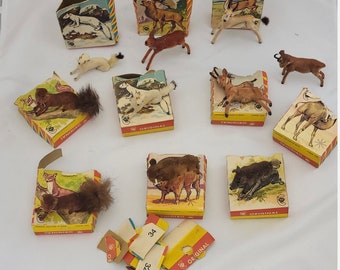 Made in West Germany Flocked Wagner animal figures vintage