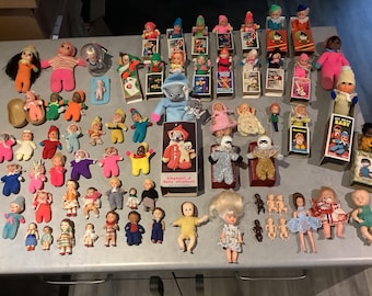 7 - Vintage German Ari , Matchbox bean baby, retro 1960s, 1970s, 1980s Dolls , Babys, Babies, clowns, beanie animals - 1 doll per selection