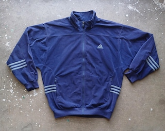 Adidas 70s Vintage Zip Track Top Jacket, Size 106, Blue, Men Women