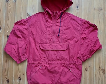 ジャケット・アウター Vintage 90s Columbia Anorak Pullover Vintage 90s Columbia Anorak Pullover Jacket Red Hooded Kangaroo