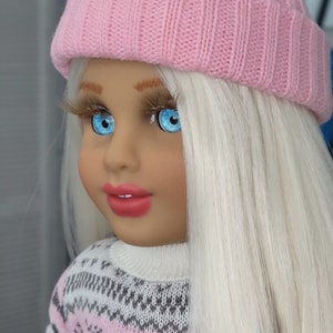 Katja OOAK Custom American Girl Puppe blaue Augen platinblonde Haare leichte Hautfarbe MarieGrace Mold