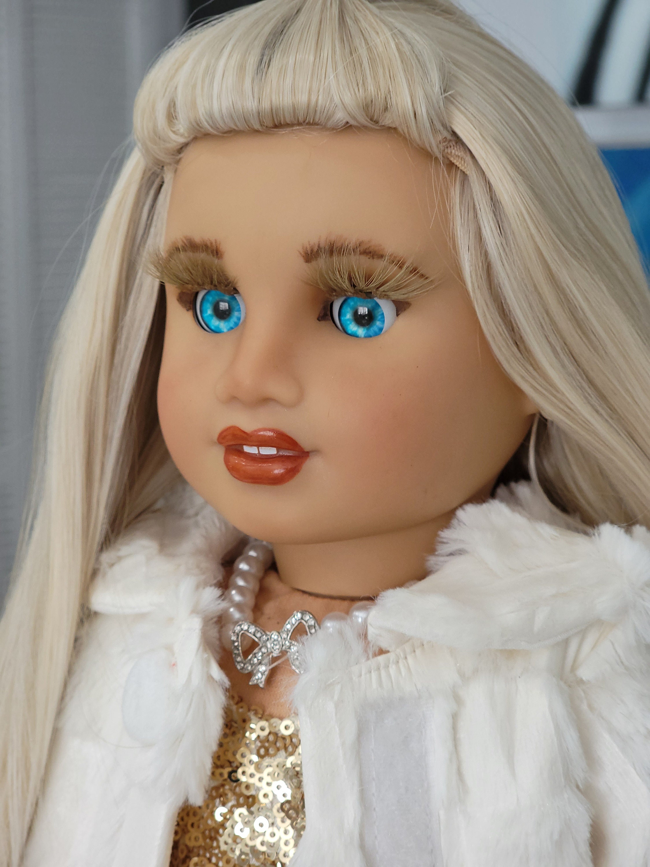 Elsia OOAK Custom American Girl Doll Blue Eyes Blonde Hair Light