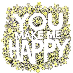 You Make Me Smile Note Card, Smile, Instant Download Picture Digital Printable Graphic