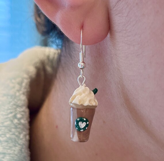 Green Frappe Coffee Earrings Green Frappe Coffee Earrings