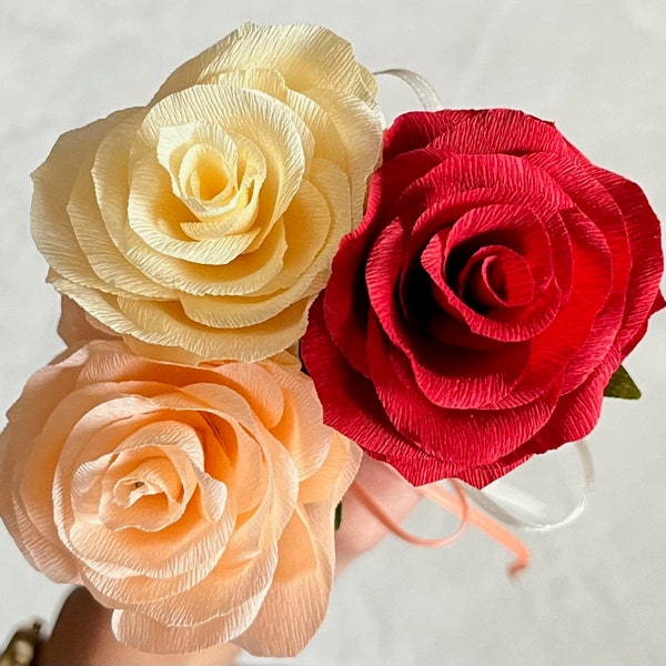 Crepe Paper Rose - Handmade Flower Bouquets - Gift for Birthday, Anniversary, Valentine's Day, Mother's Day - Gifts for Her - Forever Flower