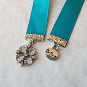 Christian Ribbon Bookmarks with Cross Charms -  Handmade