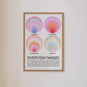 Everyday Magic DIGITAL Print Aesthetic Wall Art Colour Gradient Trendy Decor Danish Pastel Scandi Style Gallery Wall Positive Spiritual Art