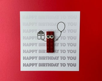 Brick Piece Birthday Card With Repeated 'happy Birthday to You