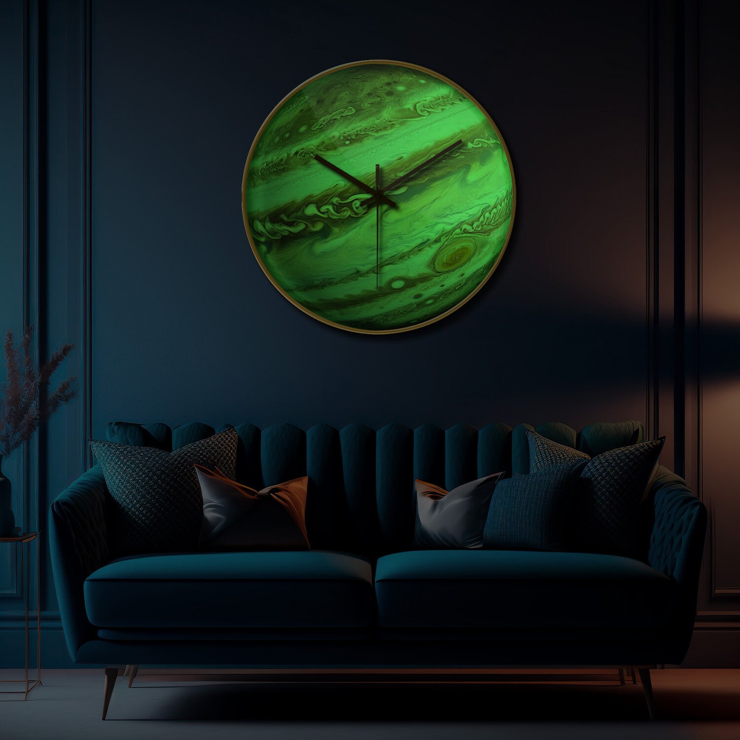 Jupiter Glow Clock Brown Clock Beautiful Jupiter Wall Etsy