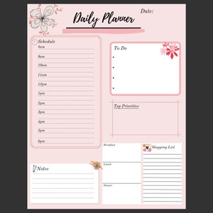 Digital Daily Planner, Printable Planner