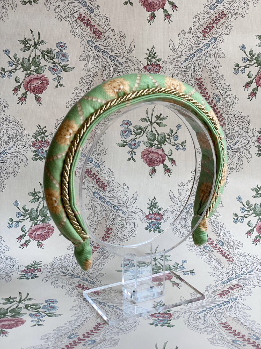 Vintage Green Lion Tudor England Headband, Headband Fascinator Special