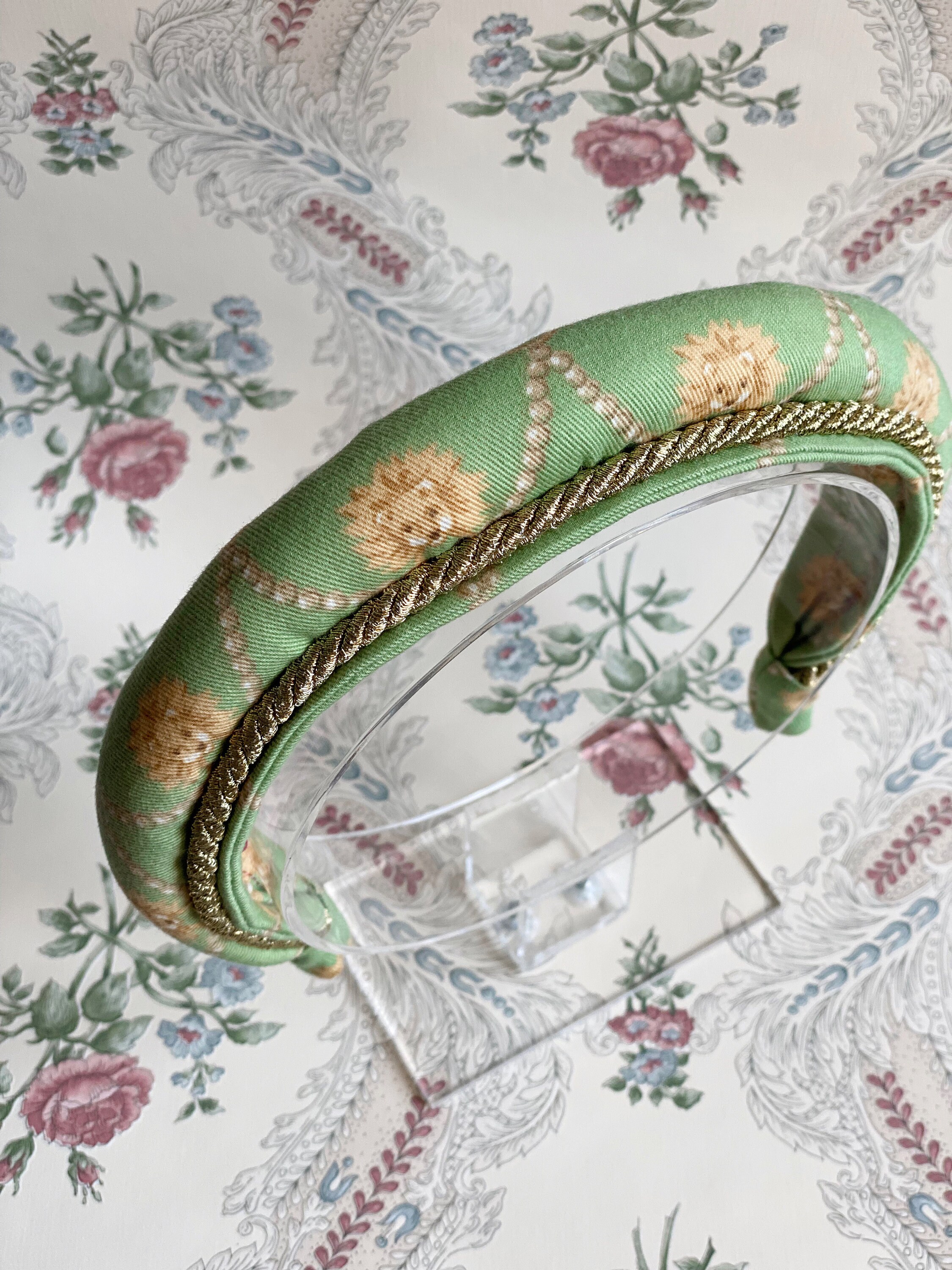 Vintage Green Lion Tudor England Headband, Headband Fascinator Special