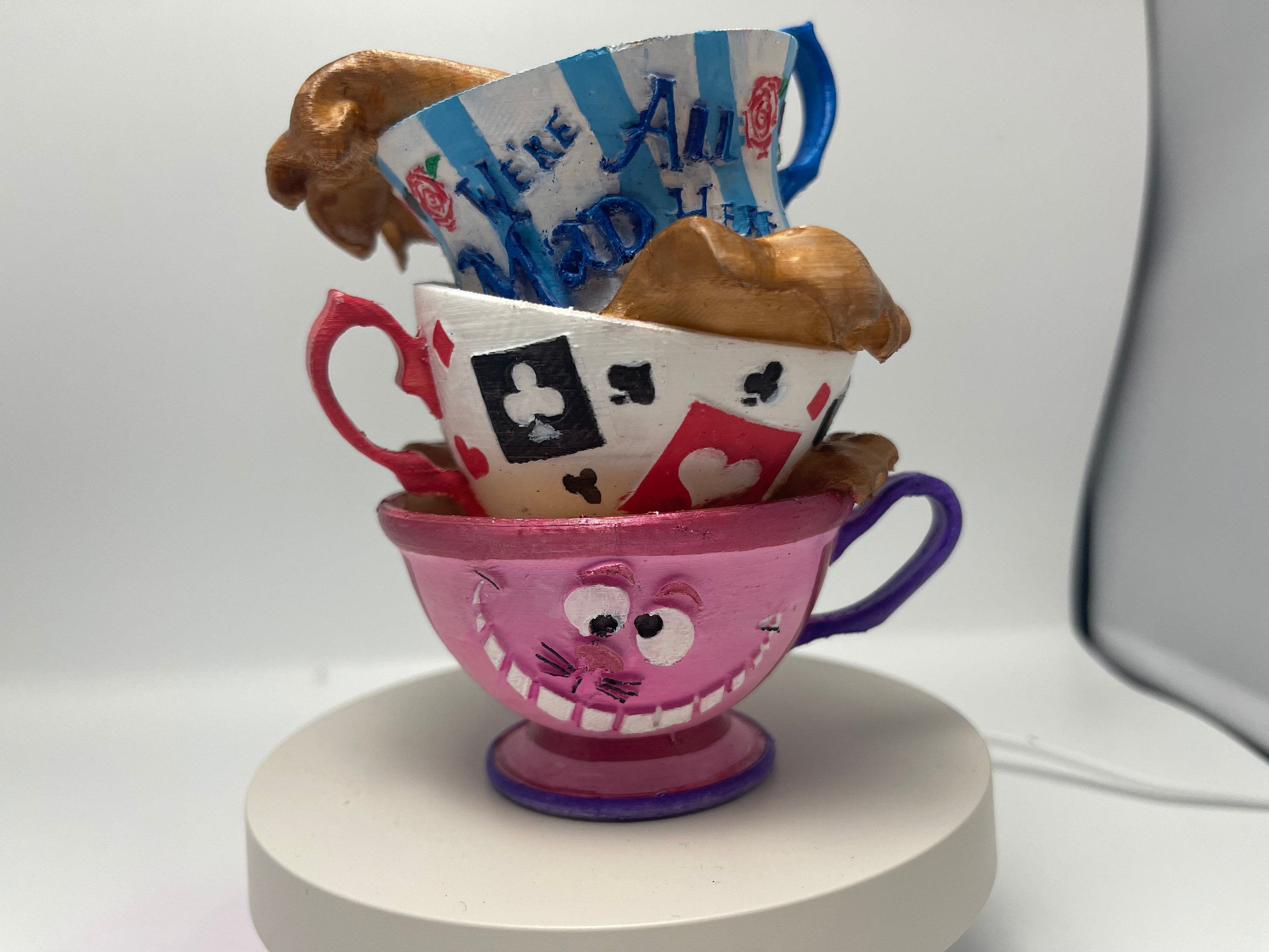 Alice in Wonderland Teacup Stack  Whimsical Tea Party Decor - Etsy
