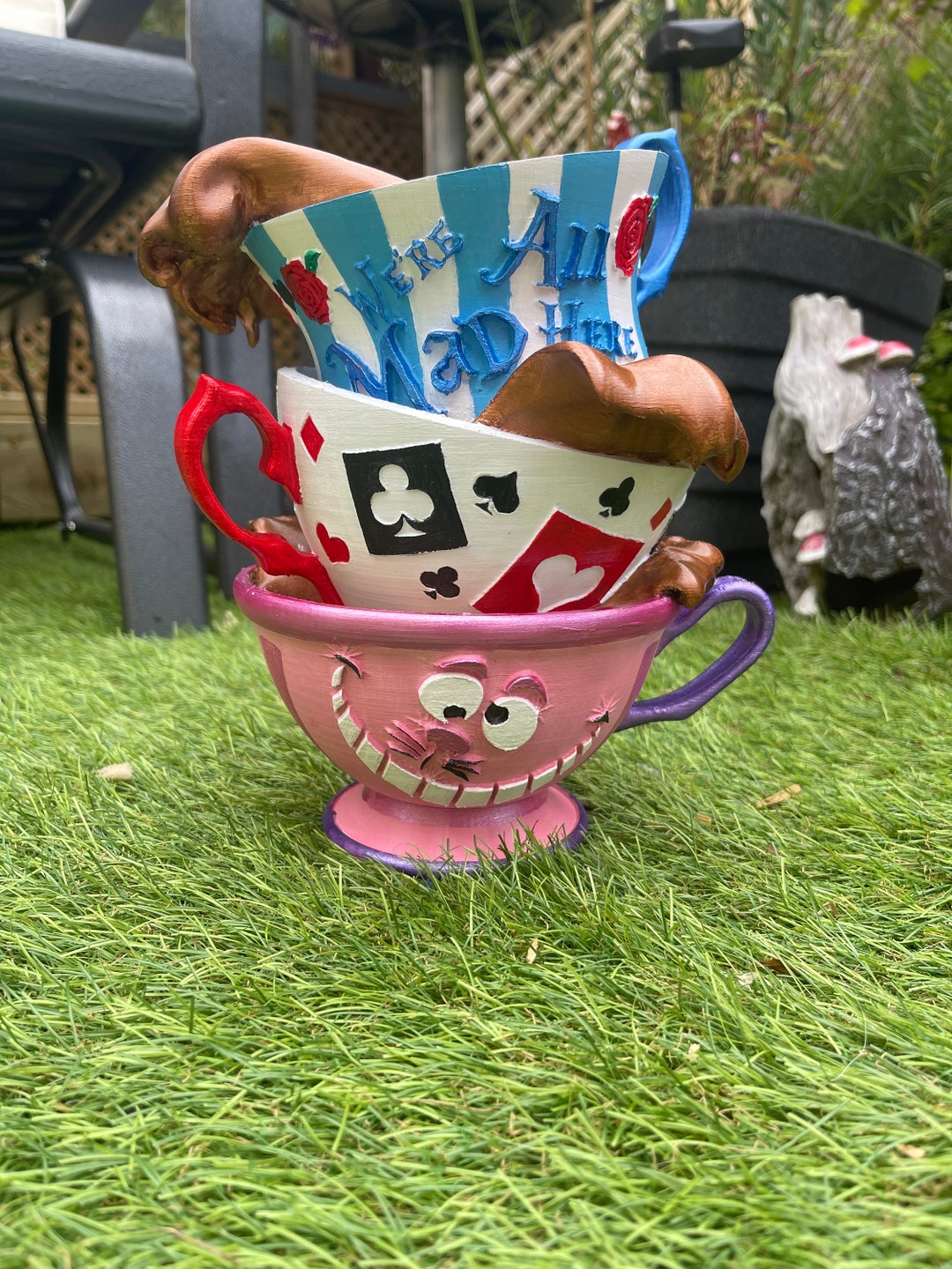 Alice in Wonderland Teacup Stack  Whimsical Tea Party Decor - Etsy