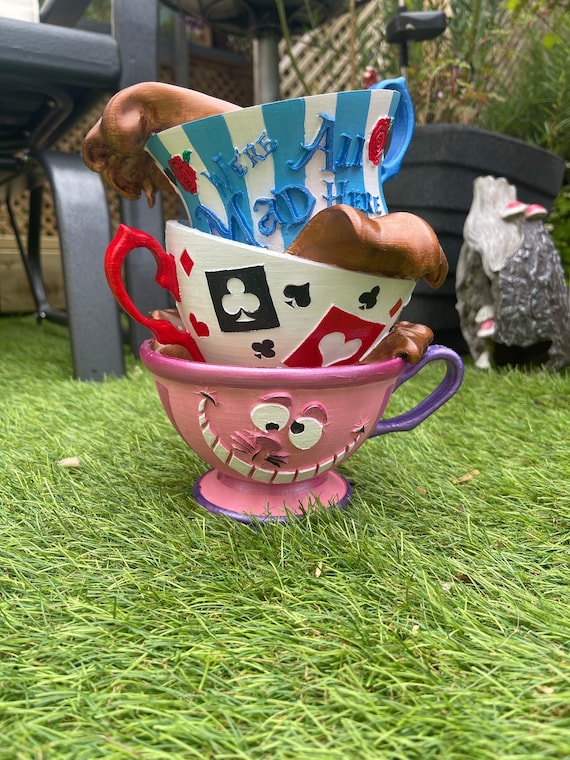 Alice in Wonderland Teacup Stack  Whimsical Tea Party Decor - Etsy