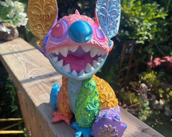 3D Printed Stitch Figurine – Metallic Finish – Lilo & Stitch Collectible – Disney Fan Gift