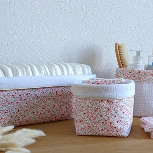 Panier de rangement personnalisable / rangement chambre bébé / Panier à lingettes / Panier à couche / Trio de paniers / Panière de rangement image 1