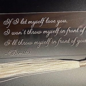 Vampire Academy Bookmark, Dimitri & Rose bookmark, Vampire Academy Engraved Bookmark, Vampire Academy, Vampire Gifts, Vampire Book Gifts