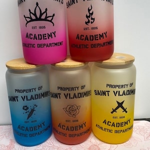 Vampire Academy Beer Can Glass - 16oz., Vampire Academy Tumbler, Saint Vladimir&#39;s Academy, Vampire Academy Glass Cup, St. Vladimir&#39;s Cup