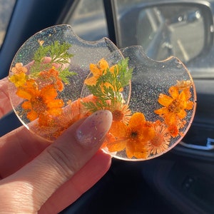 Posavasos para coche con flores prensadas (juego de 2)