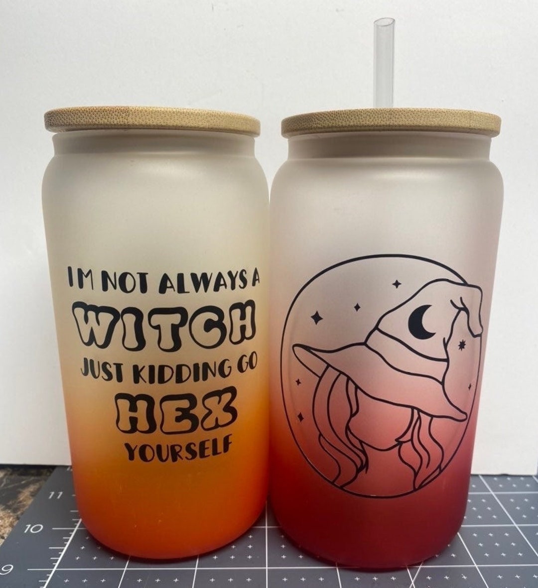 Whaline Kuh-Motiv Trinkgläser Set Mit Bambusdeckel - 473ml, Perfekt Für Cocktails & Mehr