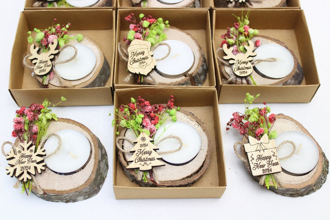 Christmas Personalized Candle Favors, Christmas Gifts, Christmas Rustic