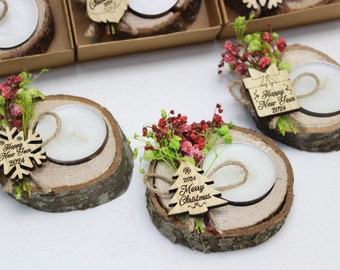 Christmas Gifts, Christmas Personalized Candle Favors, Christmas Rustic Favors, Happy New Year, Happy Holiday, Thanksgiving Custom Favors
