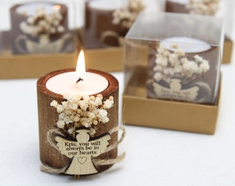50 Pcs Funeral Favors for Guests in Bulk, Personalized Funeral Favors Candles with Tag, Sympathy Gift, Memorial Favors, In Memory of Candles
