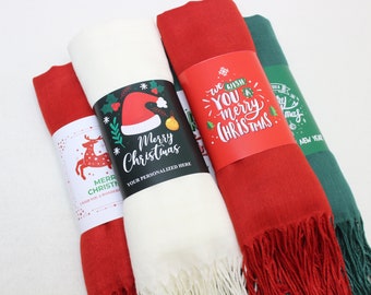 Châle de Noël pashmina, pashmina personnalisé, cadeaux de Noël pashmina, pashminas en vrac, cadeaux de Noël pour les invités, bonne année !