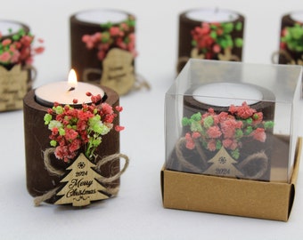 Christmas Personalized Candle Favors, Christmas Gifts, Christmas Rustic Favors, Happy New Year, Happy Holiday, Thanksgiving Custom Favors