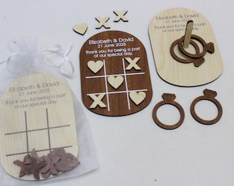 Tic Tac Toe Favours/Favors, Wedding Table Games, Keepsake Guest Gifts, Board game, Noughts & Crosses Hearts, Custom Tic Tac Toe, games
