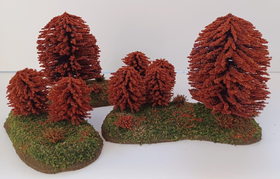 28mm Set of NWE Autumn Forest Trees. Handmade Terrain Base. - Etsy UK
