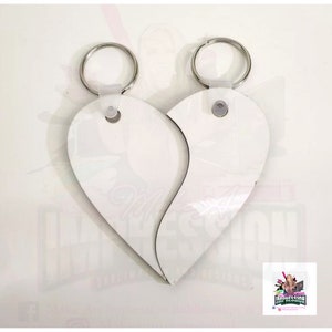 Sublimation Blank Broken Heart Keychain