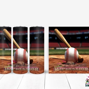 Baseball and Bat 20 oz Tumbler Wrap