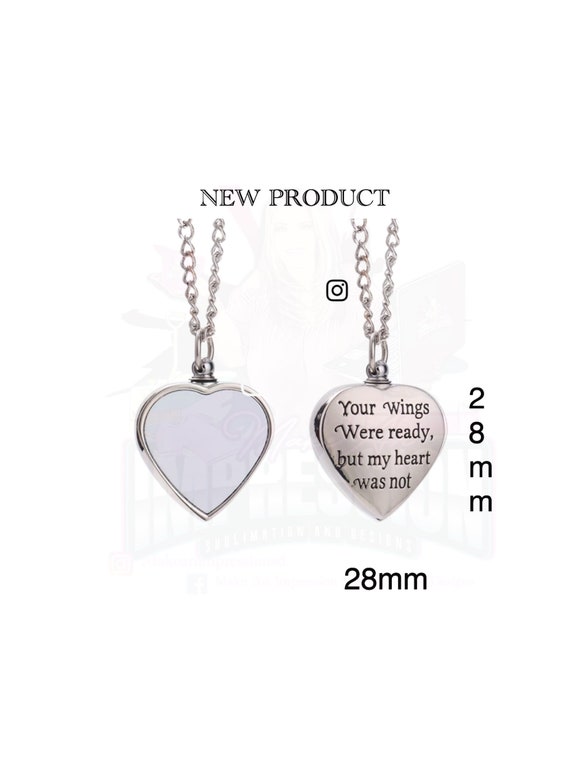 Blank sublimation heart urn necklace silver – KY Crafts and Blanks